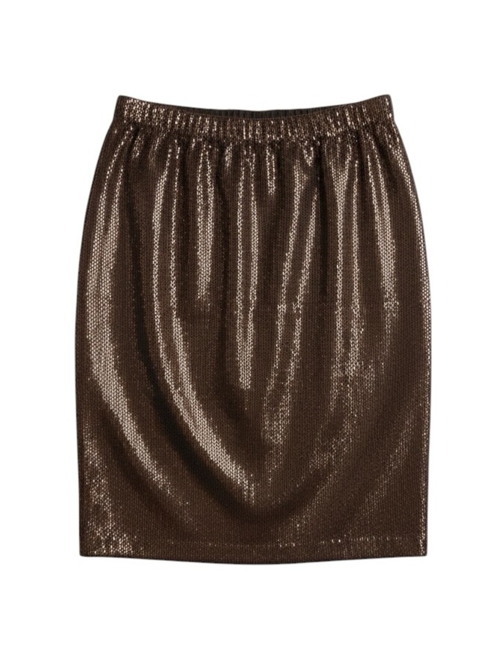 St. John Couture Metallic Bronze Pencil Skirt Santana Knit NWT Size 8